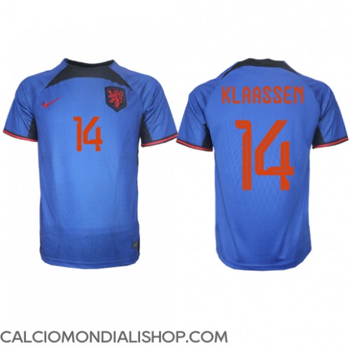 Maglie da calcio Olanda Davy Klaassen #14 Seconda Maglia Mondiali 2022 Manica Corta